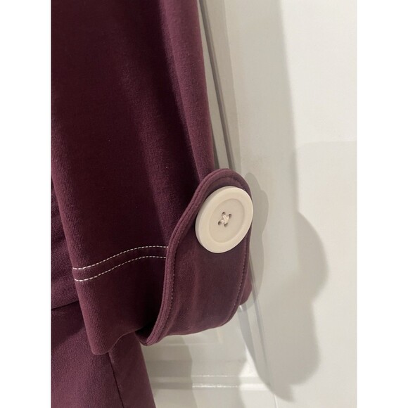 NWOT Project e vintage embracing imperfection xx Ruffle Burgundy Long Jacket S - Picture 5 of 12